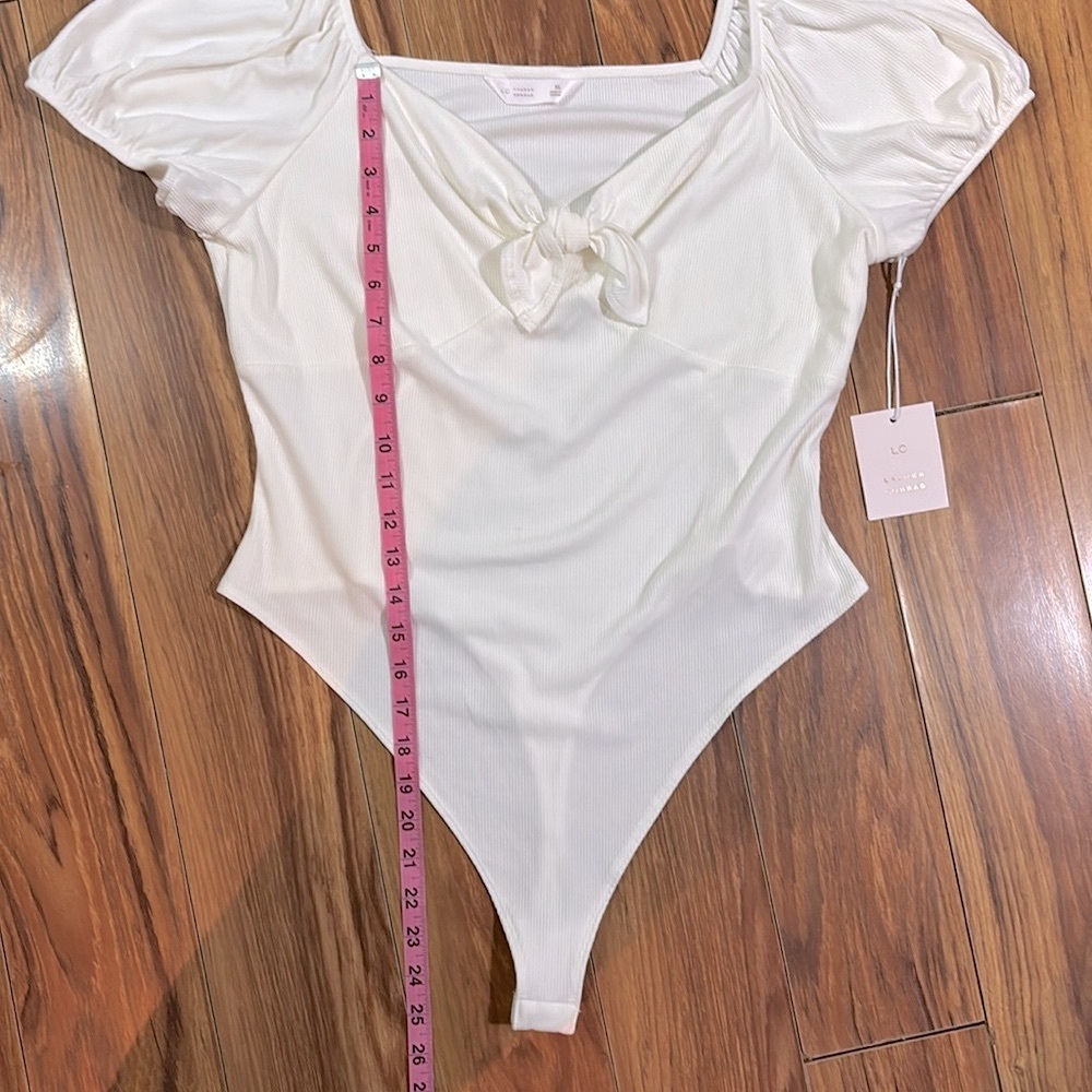 NWT LC Lauren Conrad Puff Sleeve Bodysuit, Size XL - Picture 9 of 14